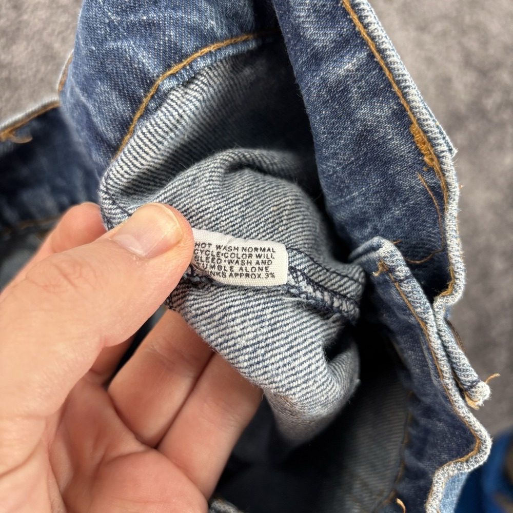 Vintage 70s Levis Safari Bush Jeans Mens 28x30 Blue Flared Bootcut Orange Tab - Picture 13 of 13